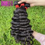 Narural Wave Virgin Peruvian Hair , 100% Virgin Human Hair No Tangling for sale