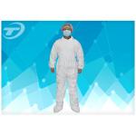 PE Coated Disposable White Coveralls / Disposable Protective Suits For Men S To 5XL for sale