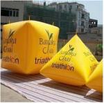 Inflatable Swim Buoy In Cube Shape ， Marker Buoys for sale