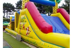 China Jungle Theme Inflatable Obstacle Course Plato 0.55 Mm PVC Material supplier