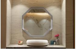 China Polygonal Vanity Mirror With Lights High Clear Reflection Custom Backlit Mirror supplier
