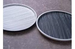 China OEM ODM White And Black Line Round Ceramic Dinner Plate supplier