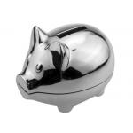 Laser Engraving Metal Houseware Zinc Alloy Silver Plated Mini Coin Bank for sale