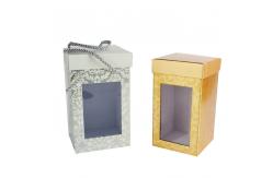 China custom  red wine packaging box with window luxury wine box with handle supplier