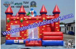 China Red Castle Inflatable Moonwalk / Inflatable Bouncer With Slide For Toddler supplier