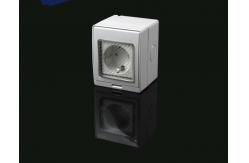 China Waterproof Wall Switch Socket , Surface Mounted German Power Socket supplier