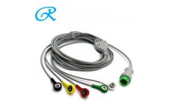 China Compatible Nihon Kohden 5 Lead ECG Cable With 12 Pin Input Connector supplier