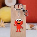 Metal Ring Attachment Transparent Acrylic Keychain Durable Cartoon Sesame Street Print