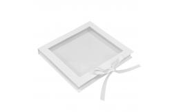 China Square Cardboard Display Box Recycled Magnetic Closure Gift Box With Clear Window supplier