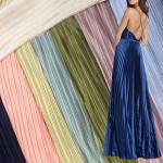 Glitter Stretch Polyester Pleated Crepe Woven Fabric Wrinkle Satin For Dresses for sale