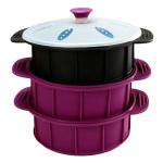 Multi Layer Eco Friendly Steamer FDA OEM Silicone Steamer With Lid for sale