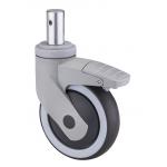 Dajin Medical Casters 125mm 5 Inch Threaded Stem Swivel Caster Wheels for sale