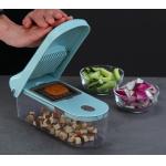 2 In 1 LFGB Kitchen Vegetable Chopper Shule With 8 Detachable Blades for sale
