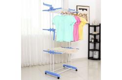 China Balcony 3 Tier Folding Clothes Hanger Rack Stainless Steel Multifunctional supplier