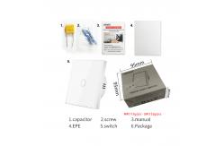 China 2gang White Glass Switches 5W - 150W Led Touch Switch Tempered Glass Panel supplier