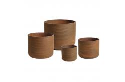 China Round Indoor Outdoor GRC Planter Pots Hand Carved Surface Scrubbed supplier