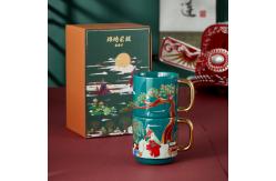 China Stylish Stacking Stoneware Ceramic Coffee Mugs With Eco Friendly Handicraft supplier