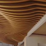3D Design Office Aluminum Slat Ceiling , Wood Grain Suspended Metal False Ceiling for sale