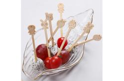 China 10cm Bamboo Bar Food Fruit Picks Swizzle Stir Sticks With Custom Design supplier