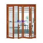 Tempered Clear Glass Aluminum Folding Doors Flush Appearance Anti Aging for sale