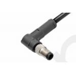 M5 Angled Male Overmolded Plug Connector 3/4pin Black 20A Solder IP67 for sale