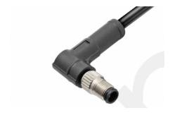 China M5 Angled Male Overmolded Plug Connector 3/4pin Black 20A Solder IP67 supplier