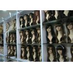 OEM Personalized Black Brown Wavy Human Hair Full Lace Wigs / Synthetic Wigs for sale