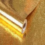 Contemporary Gold Metallic Wallpaper 200cm Self Adhesive Gold Foil Wallpaper for sale