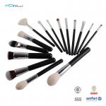 22pcs Aluminium Ferrule Makeup Brush Set Private Label Wooden Handle Silvery for sale