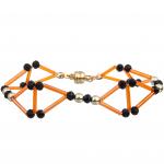 3D Triangle Statement Handmade Beads Bracelets (Orange/Green/Blue) for sale