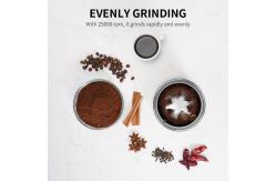 China Medium Powder Removable Coffee Grinder EU Plug Transparent Lid SS304 Silver Coffee Machine supplier