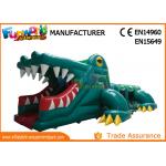 Green Shark Inflatable Obstacle Course Tunnel / Assault Course Bounce House for sale