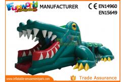 China Green Shark Inflatable Obstacle Course Tunnel / Assault Course Bounce House supplier