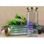 Damp-Proof Square Transparent Plastic Jars With Iron Lid Packaging 550ml for sale