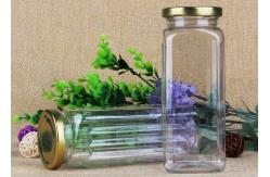 China Damp-Proof Square Transparent Plastic Jars With Iron Lid Packaging 550ml supplier