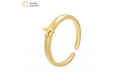 China 14k Plated Gold Couple Rings Butterfly Lightning Plane Adjustable Opening Rings supplier