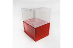 China Magnetic Thickened Transparent Shoe Box , Side Open Door Stackable Shoe Bin supplier