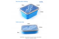 China 600ML Rectangle BPA Free Silicone Folding Bento Box supplier