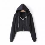 Stylish Ladies Zip Up Hoodies , Oversized Cropped Sweatshirt OEM Service for sale