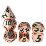 Light green copper material Mini Black For Dungeons And Dragons Polyhedral Dice Set Lightweight Sharp Edged for sale