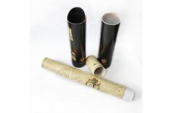 China Black Mailing Paper Tube packaging For Map / Documents With Plastic PP Lid supplier