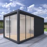 Waterproof Prefab Shipping Container Homes High Security With Aluminum Sliding Door for sale