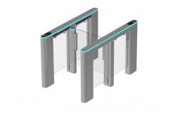 China AC100V Pedestrian Barrier Gate LED Indicator 10mm Thickness Swing supplier