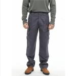 Cotton FR Twill Cargo Flame Resistant Pants Gray 6 Pockets 7.5oz Fire Rated Work Pants for sale