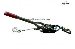 China Chrome Finish Hand Cable Puller 2T Double Gears Two Hooks For Architecture supplier