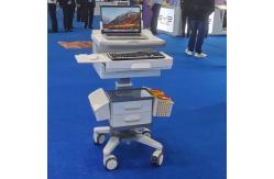 China Height Adjustable Medical Computer Cart With Locking Drawers Mobile Laptop Workstation supplier