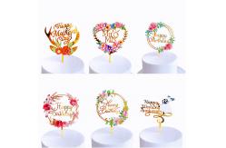China Garland Happy Birthday Acrylic Cake Topper Decorations W12.5cm supplier