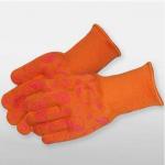 Silicone Coated Heat Resistant BBQ Gloves Mixed Fibre Liner Knit Wrist Cuff for sale
