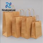 Brown Kraft Paper Bag With Handle Food Packing Bag Biodegradable Machines Making for sale