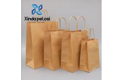 China Brown Kraft Paper Bag With Handle Food Packing Bag Biodegradable Machines Making supplier